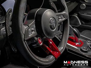 Alfa Romeo Stelvio Shift Gate Trim Panel - Carbon Fiber - Pre '20 - QV Model - Red Carbon Alfa Romeo Stelvio Shift Gate Trim Panel - Carbon Fiber - Pre '20 - QV Model - Red Carbon